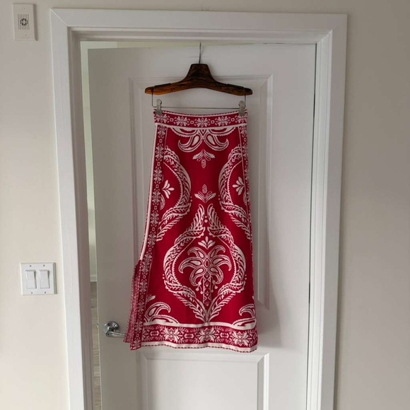 Farm Rio Red Tropical Jacquard Knit Skirt - Picture 8 of 8